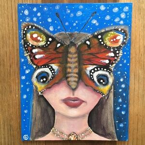 Original Art - PAINTED LADY Acrylic on canvas board